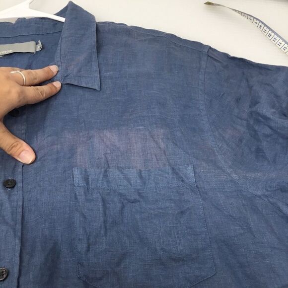Vince Linen Short Sleeve Button Up (C7) - Picture 4 of 7